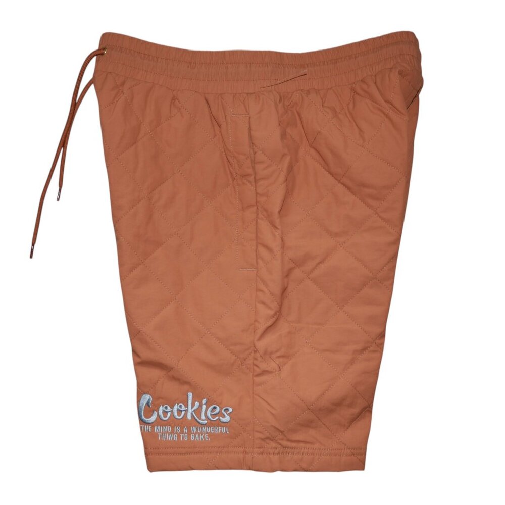 Cookies Quilted Drawstring Shorts Men's Size S (30-32) Rust Fall Orange NWT